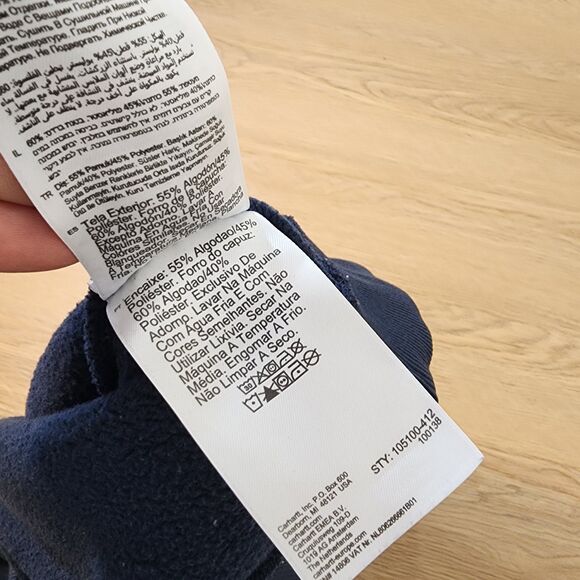 Carhartt Womens Hoodie Sweatshirt Medium Blue Pullover Heavyweight Relaxed - Picture 9 of 13